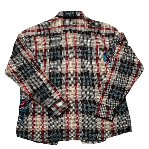 Robert Graham Limited Edition Plaid Shirt 2XL Embroidered 100% Silk Flip Cuff - Picture 6 of 16